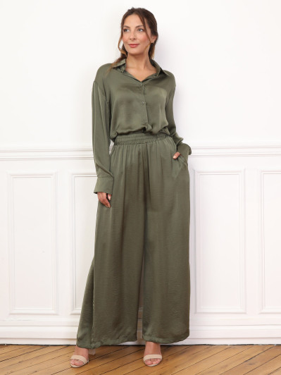 Ensemble chemise pantalon satinés