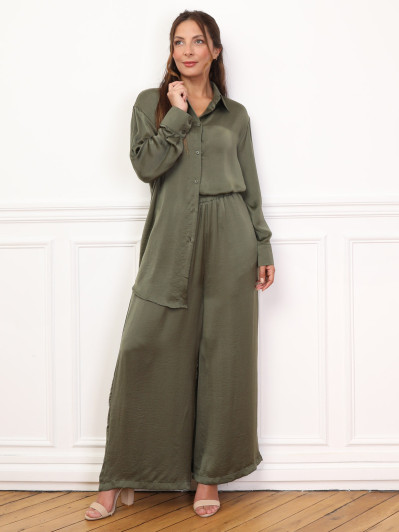 Ensemble chemise pantalon satinés