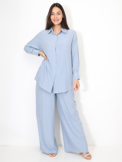 Ensemble chemise et pantalon à rayures