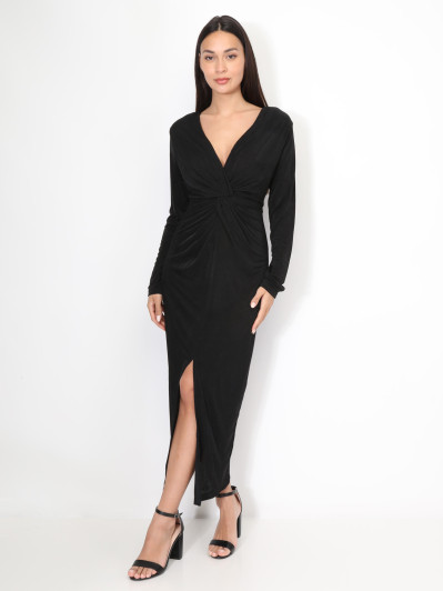 Robe longue torsadée et fendue