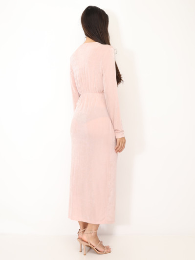 Robe longue torsadée et fendue