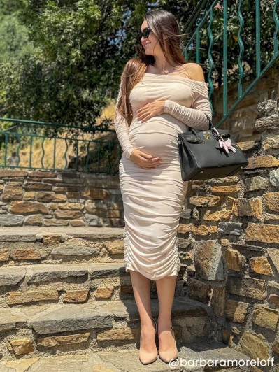 Robe bardot en tulle froncé