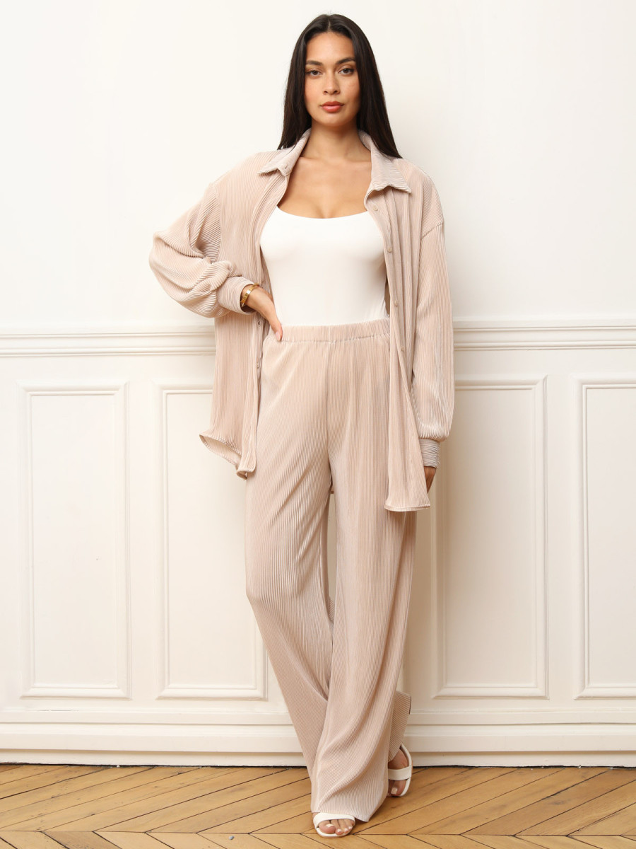Ensemble chemise pantalon plissés