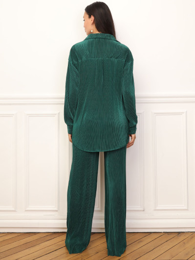 Ensemble chemise pantalon plissés