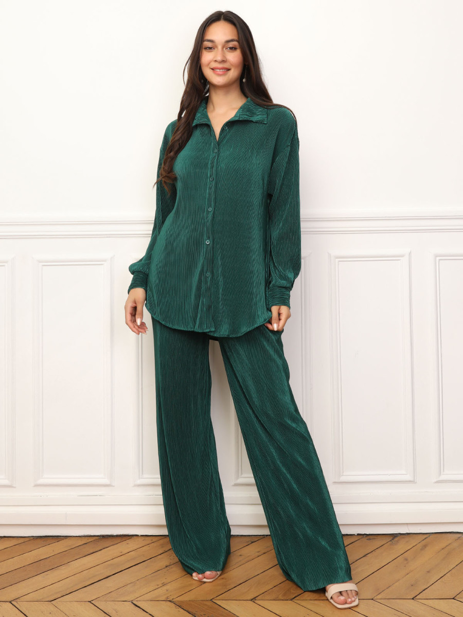 Ensemble chemise pantalon plissés