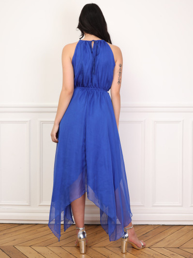 Robe longue évasée à volants