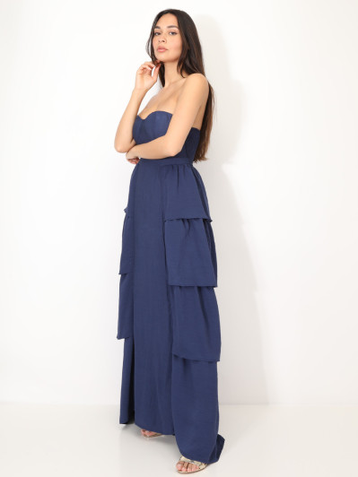 Robe bustier longue à volants