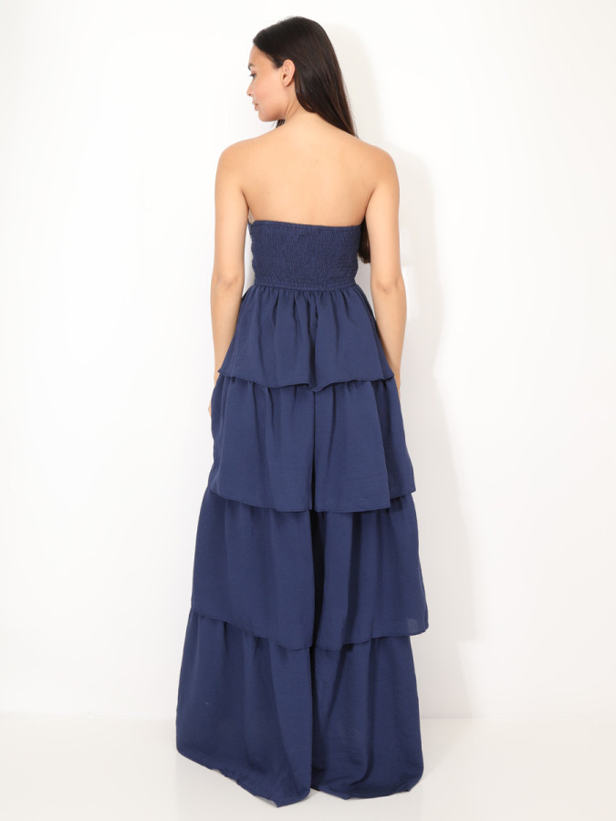 Robe bustier longue à volants