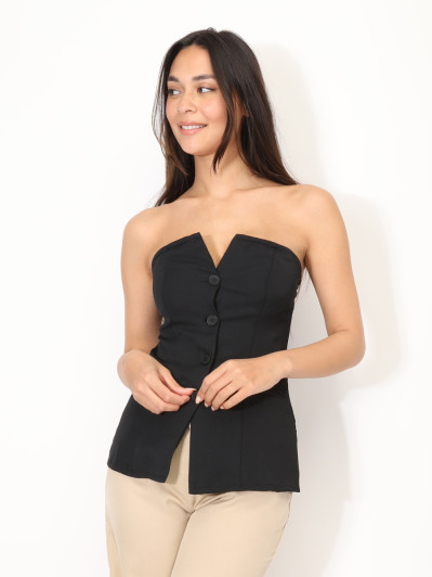Top bustier avec boutons