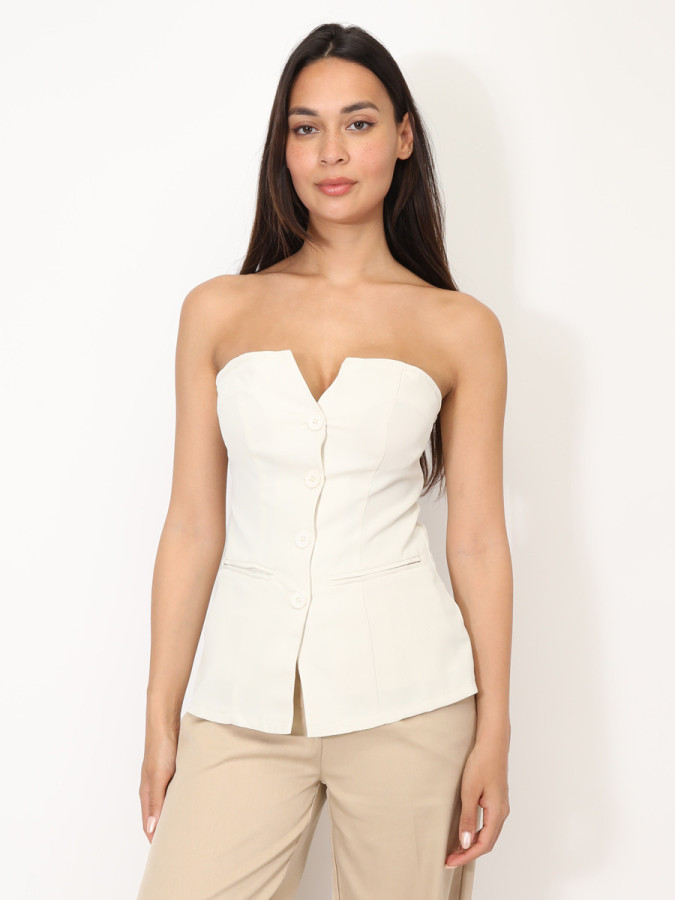 Top bustier avec boutons