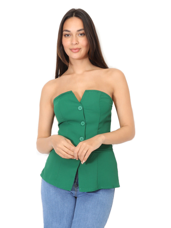 Top bustier avec boutons