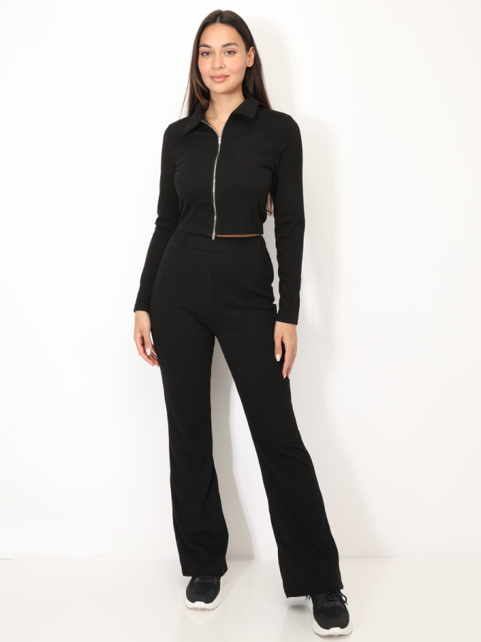 Ensemble pantalon et top zippé