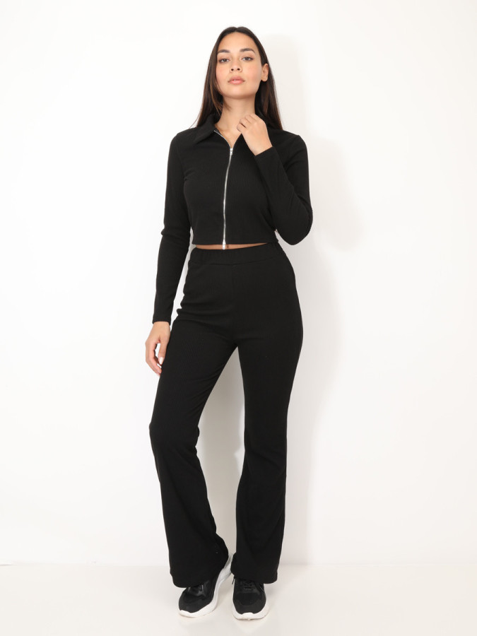 Ensemble pantalon et top zippé