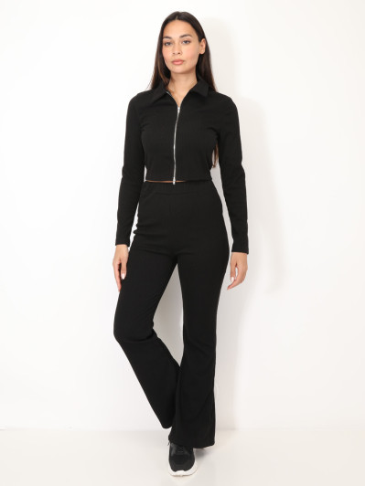 Ensemble pantalon et top zippé