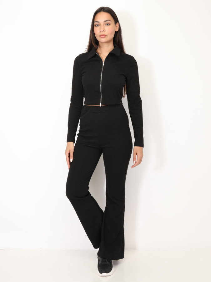 Ensemble pantalon et top zippé