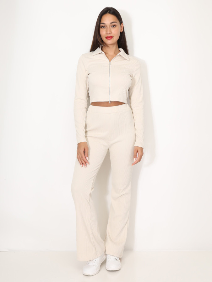 Ensemble pantalon et top zippé