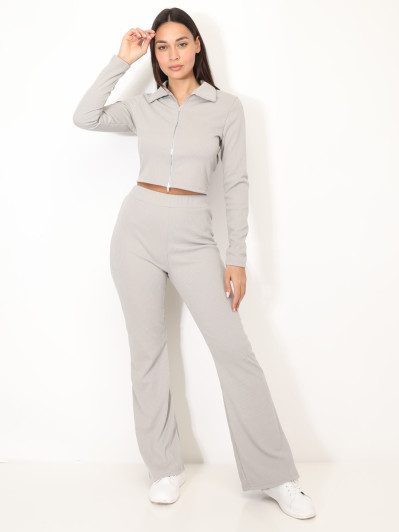 Ensemble pantalon et top zippé