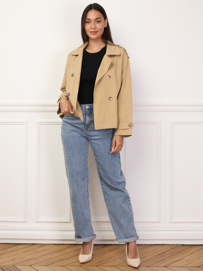 Trench-coat court ceinturé