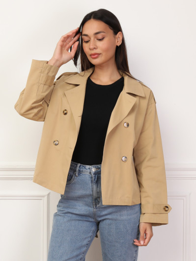 Trench-coat court ceinturé