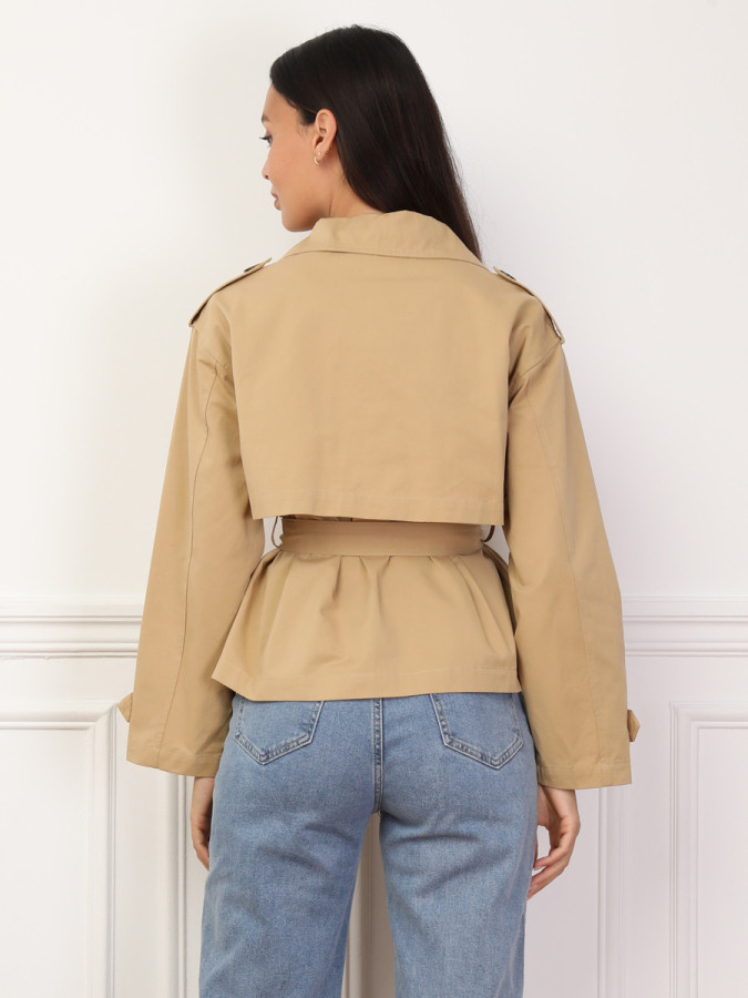 Trench-coat court ceinturé