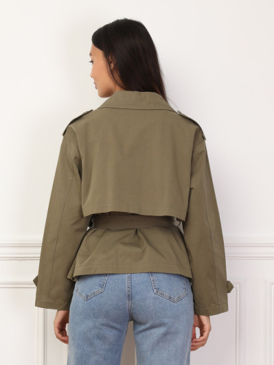 Trench-coat court ceinturé