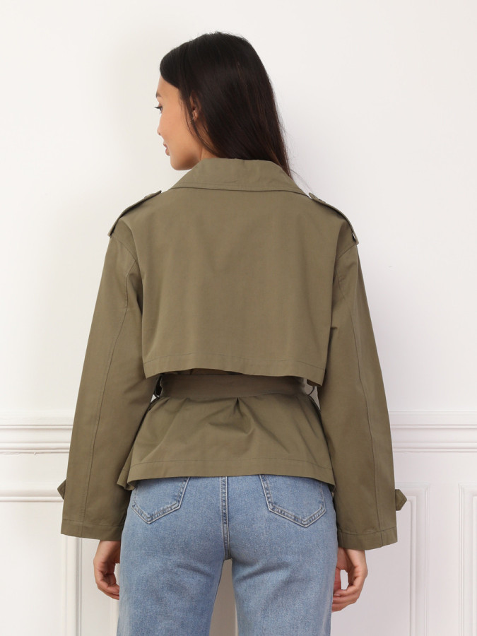 Trench-coat court ceinturé