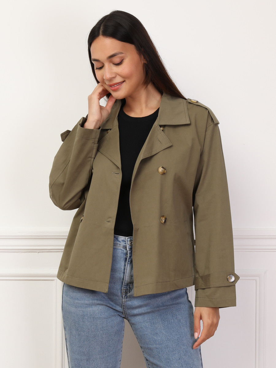 Trench-coat court ceinturé