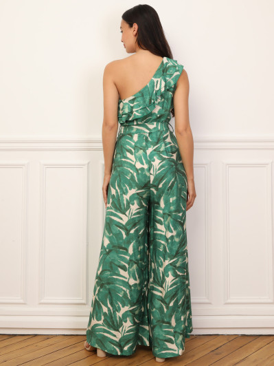 Combinaison asymétrique à motif tropical