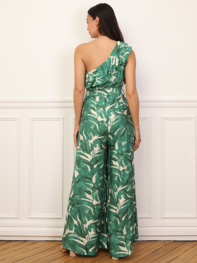 Combinaison asymétrique à motif tropical