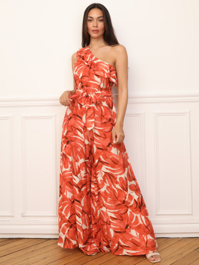 Combinaison asymétrique à motif tropical