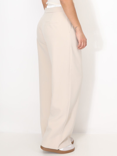 Pantalon de costume à taille contrastante