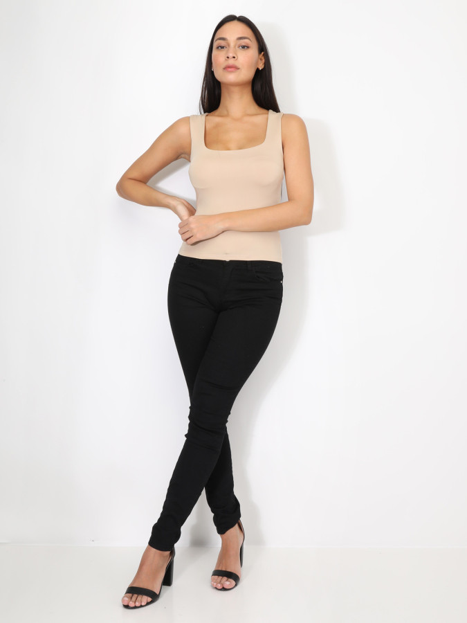 Débardeur ajusté à col carré