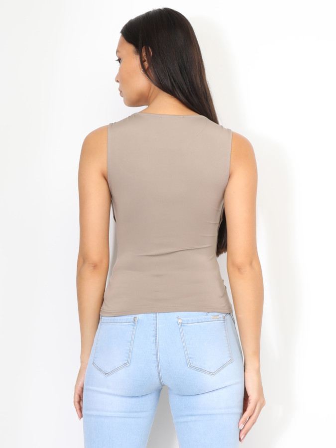 Débardeur ajusté à col carré