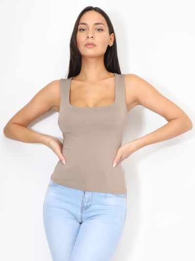 Débardeur ajusté à col carré