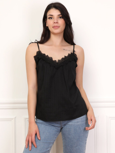 Caraco texturé à détail crochet