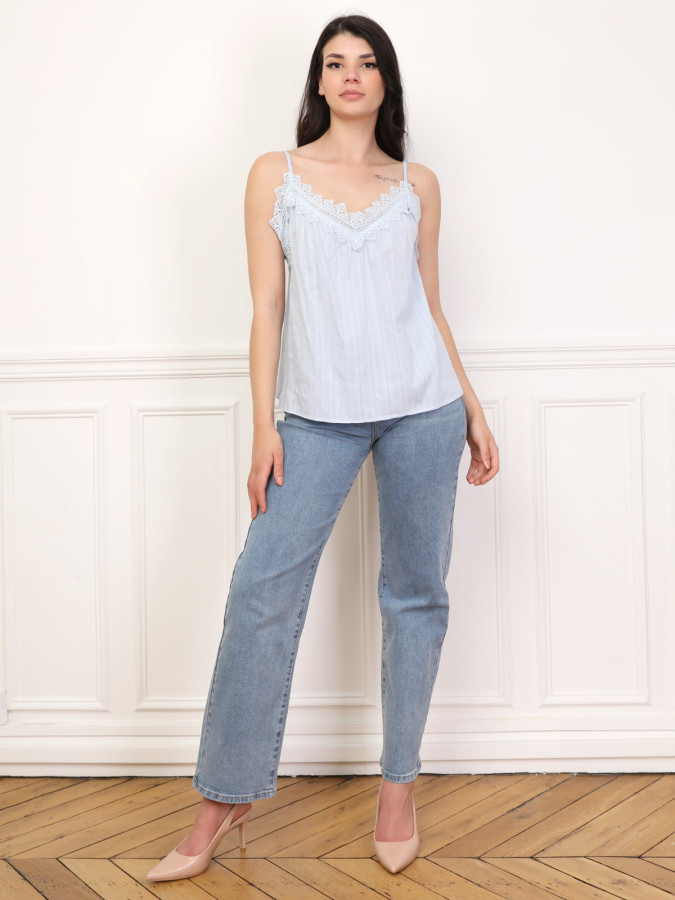 Caraco texturé à détail crochet