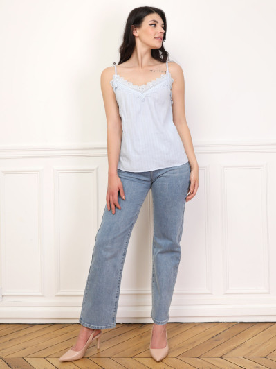 Caraco texturé à détail crochet