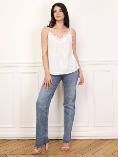 Caraco texturé à détail crochet