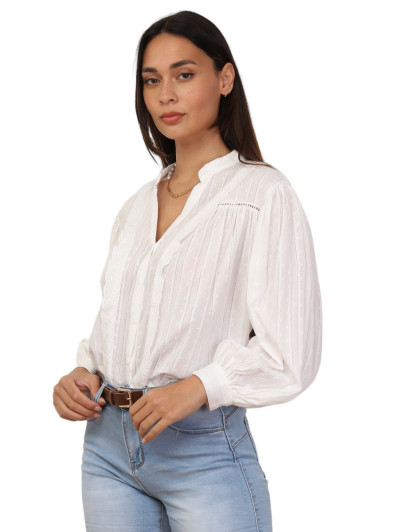 Chemisier à volants et manches ballons