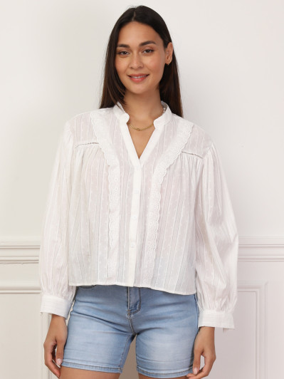 Chemisier à volants et manches ballons