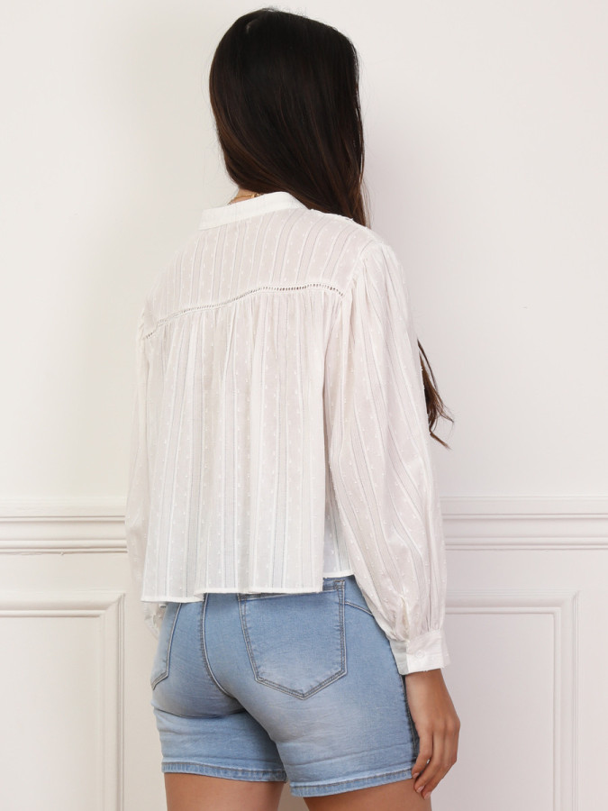 Chemisier à volants et manches ballons