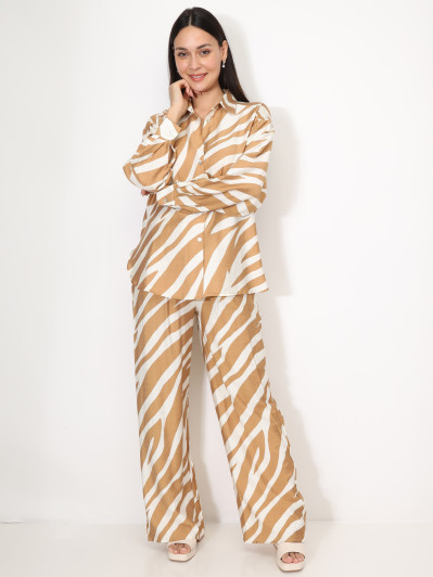 Chemise texturée et fluide à motifs