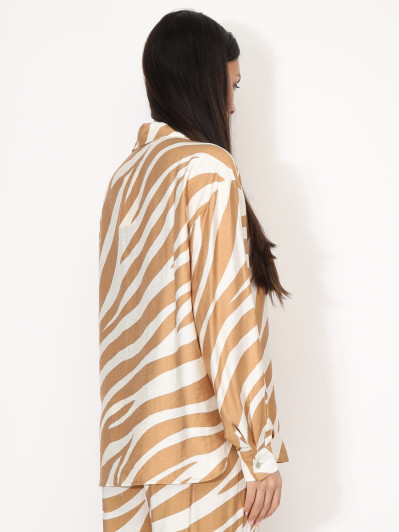 Chemise texturée et fluide à motifs