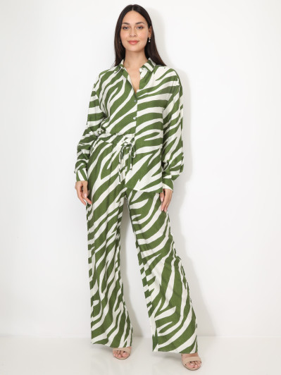 Chemise texturée et fluide à motifs