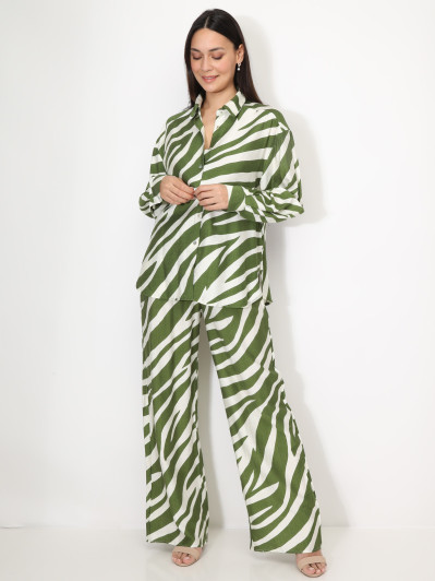 Chemise texturée et fluide à motifs