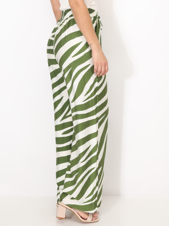 Pantalon large à motif zébré