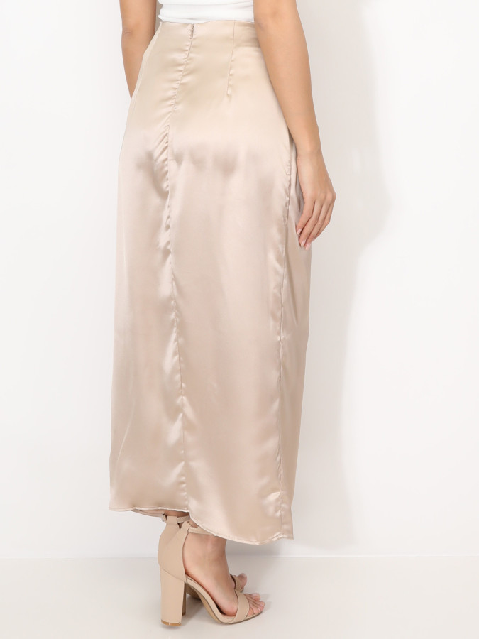 Jupe satinée style portefeuille