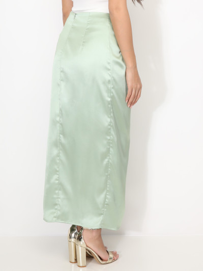 Jupe satinée style portefeuille