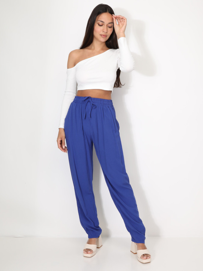 Pantalon carotte taille haute