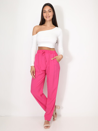 Pantalon carotte taille haute